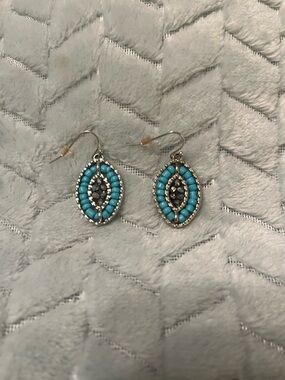 Turquoise Beaded Drop Earrings - Women Jewelry